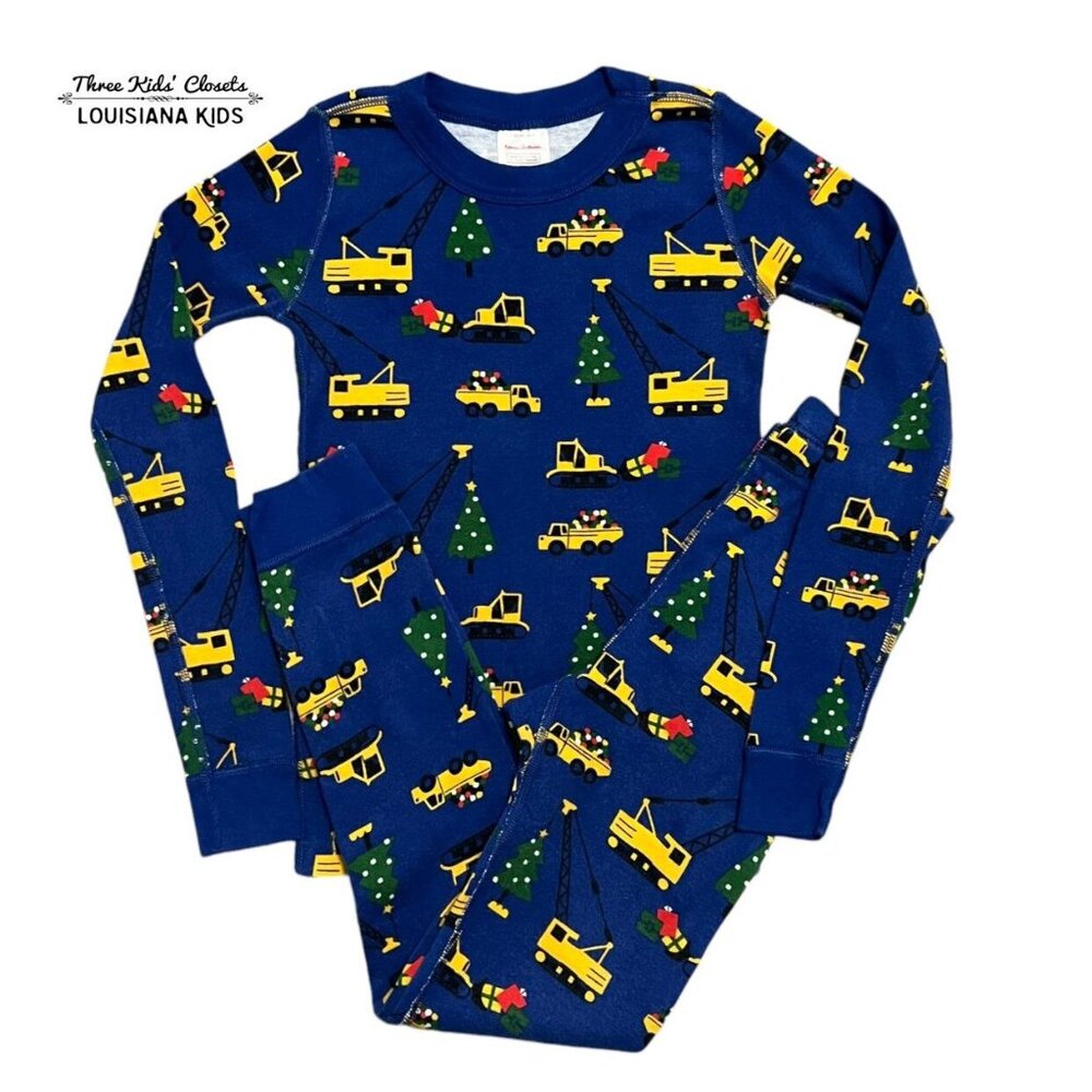 Hanna Andersson Sz 130 (8Y) Christmas Construction Long John Pajamas